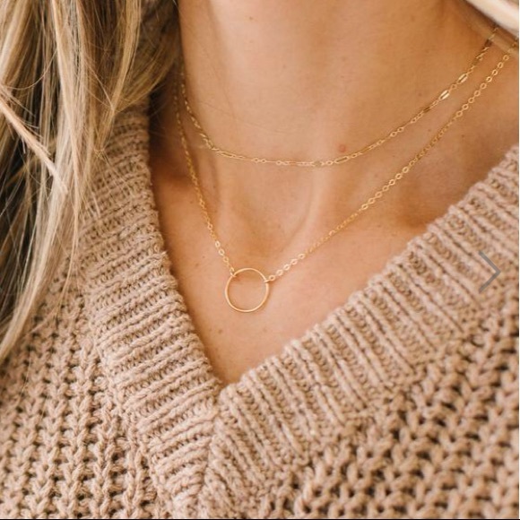 Anthropologie Jewelry - 14k Gold Fill Karma Necklace